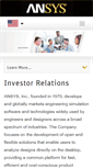 Mobile Screenshot of investors.ansys.com